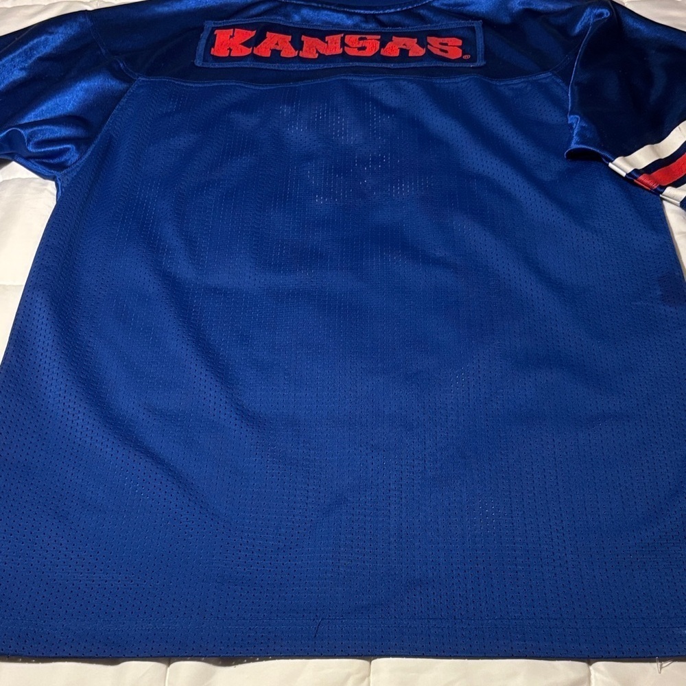 Starter Blue Kansas Jayhawks KU Football Jersey L-14/16 - Picture 11 of 11